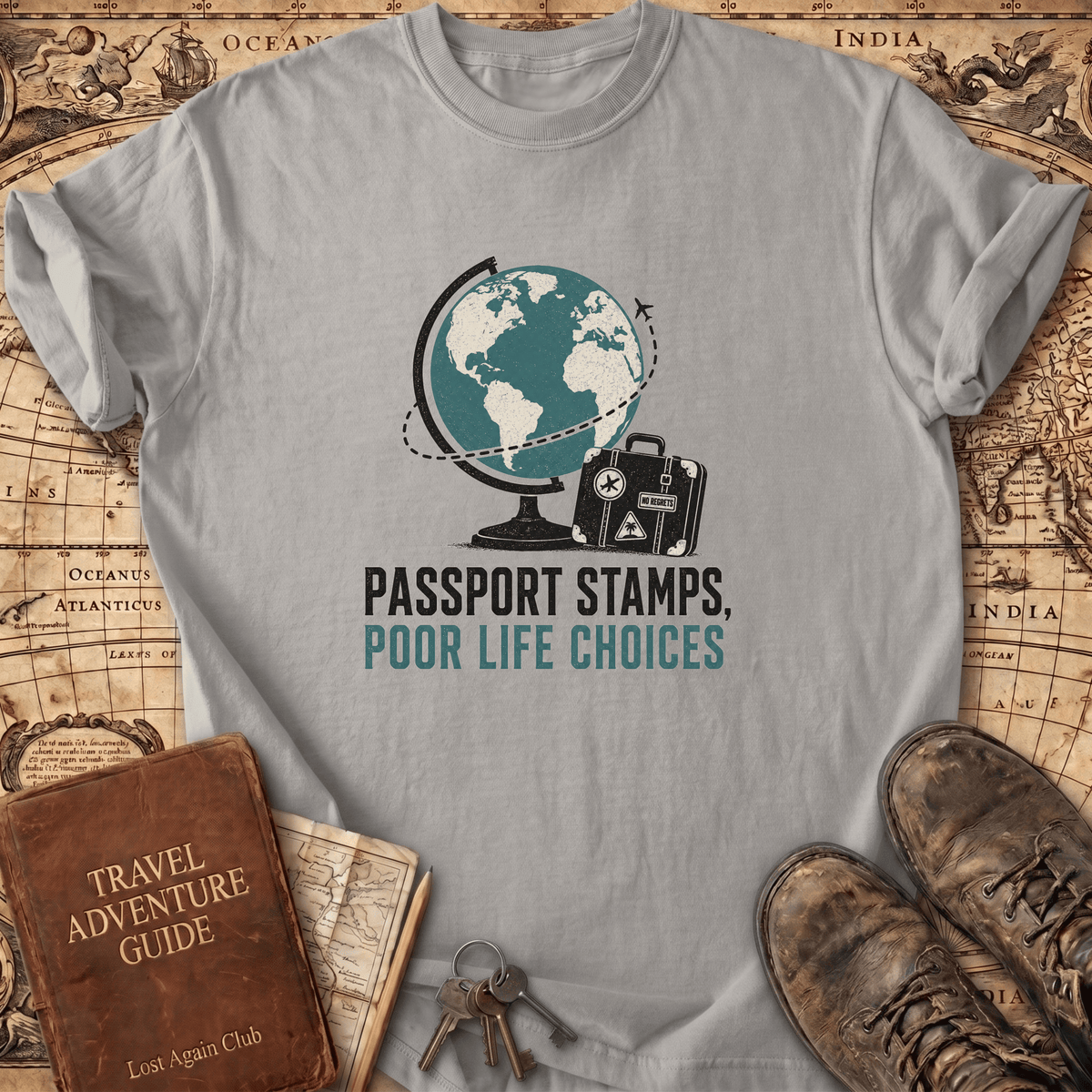 Passport Stamps Poor Life Choices - T-Shirt