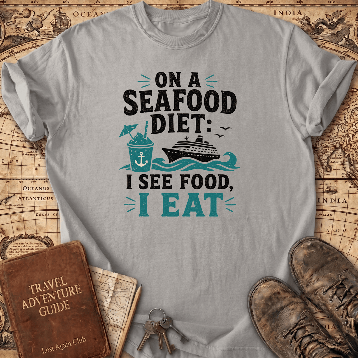 On A Seafood Diet I See Food - T-Shirt