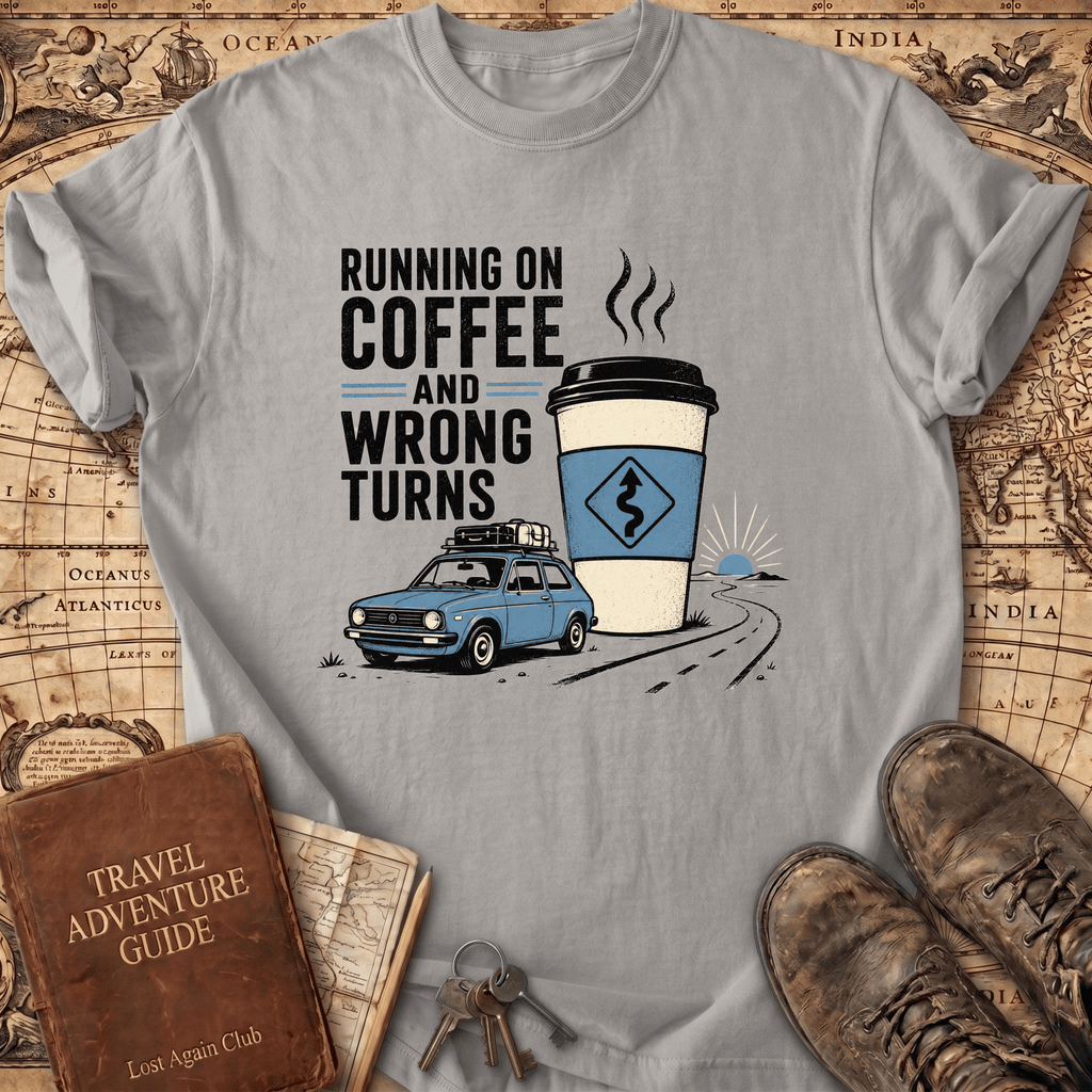 Running On Coffee And Wrong Turns - T-Shirt