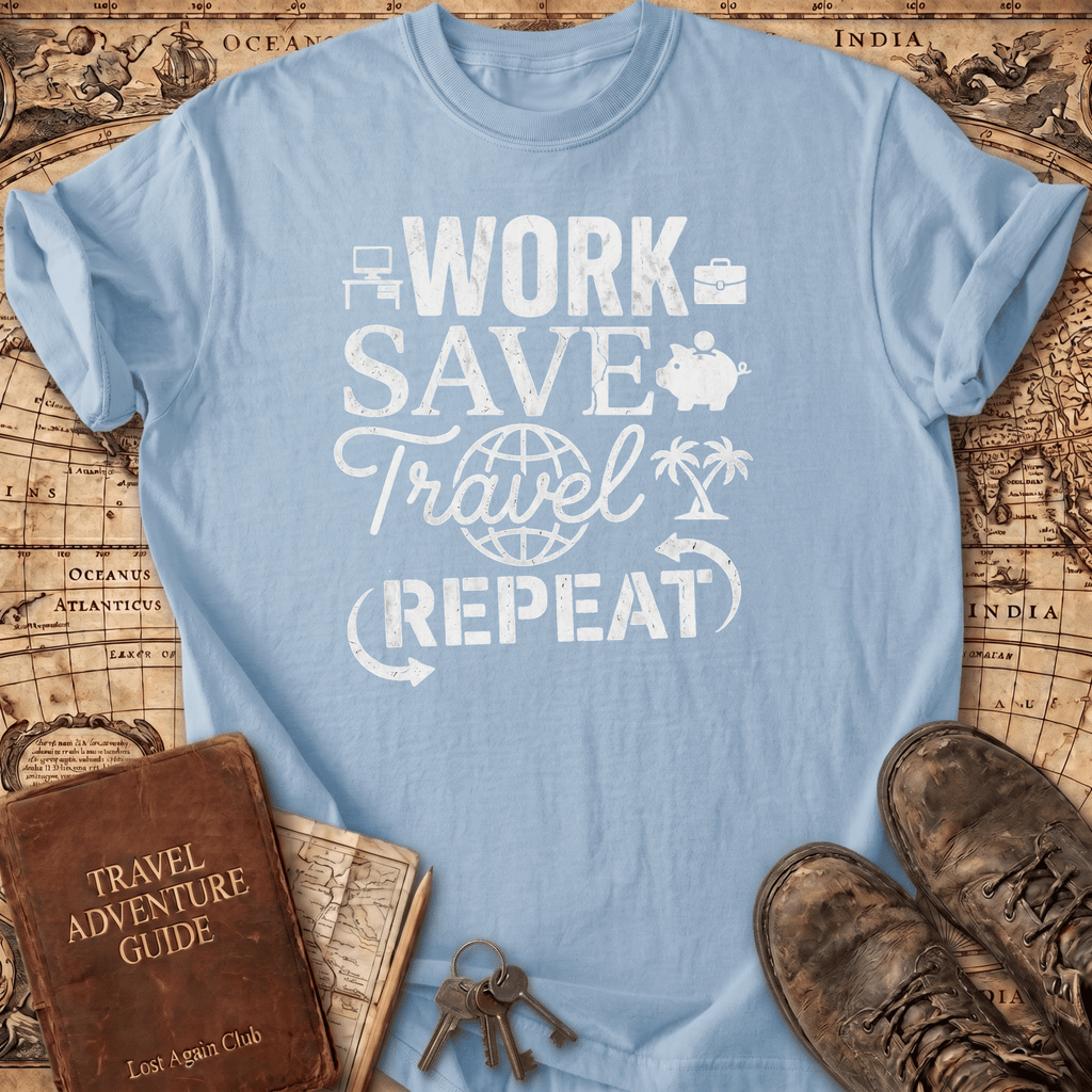 Work-Save-Travel-Repeat - T-Shirt