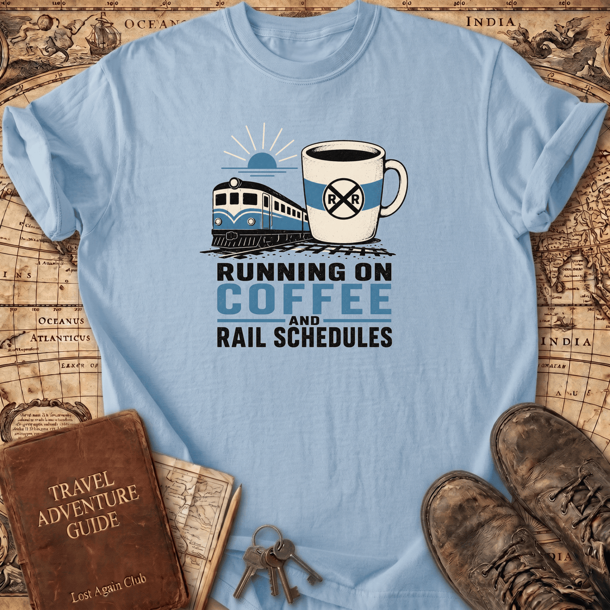 Running On Coffee And Rail Schedules - T-Shirt