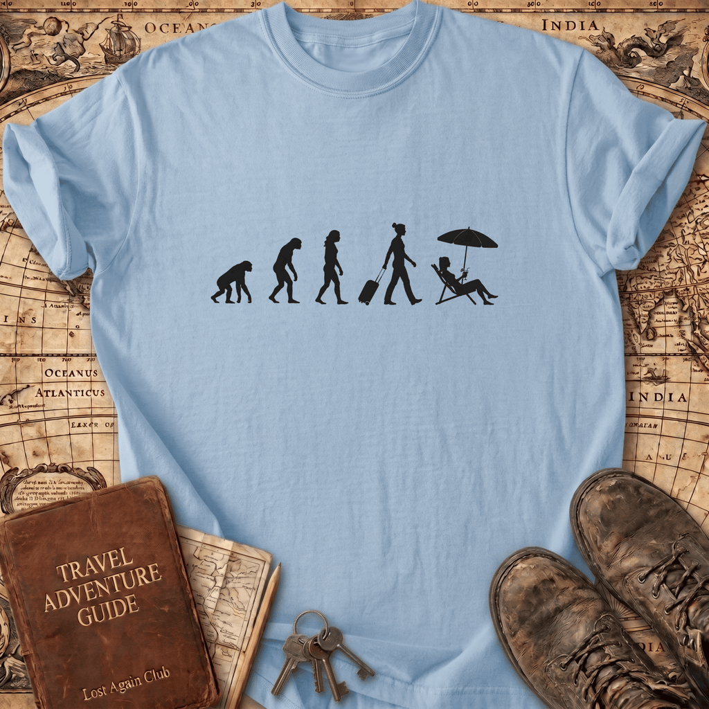 Evolution of Traveling Woman T-Shirt