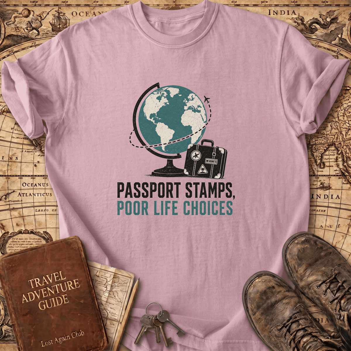 Passport Stamps Poor Life Choices - T-Shirt