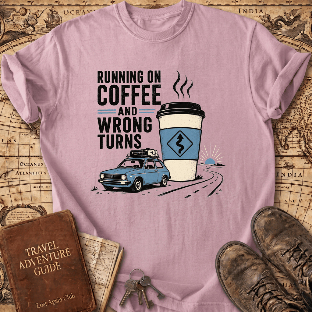 Running On Coffee And Wrong Turns - T-Shirt