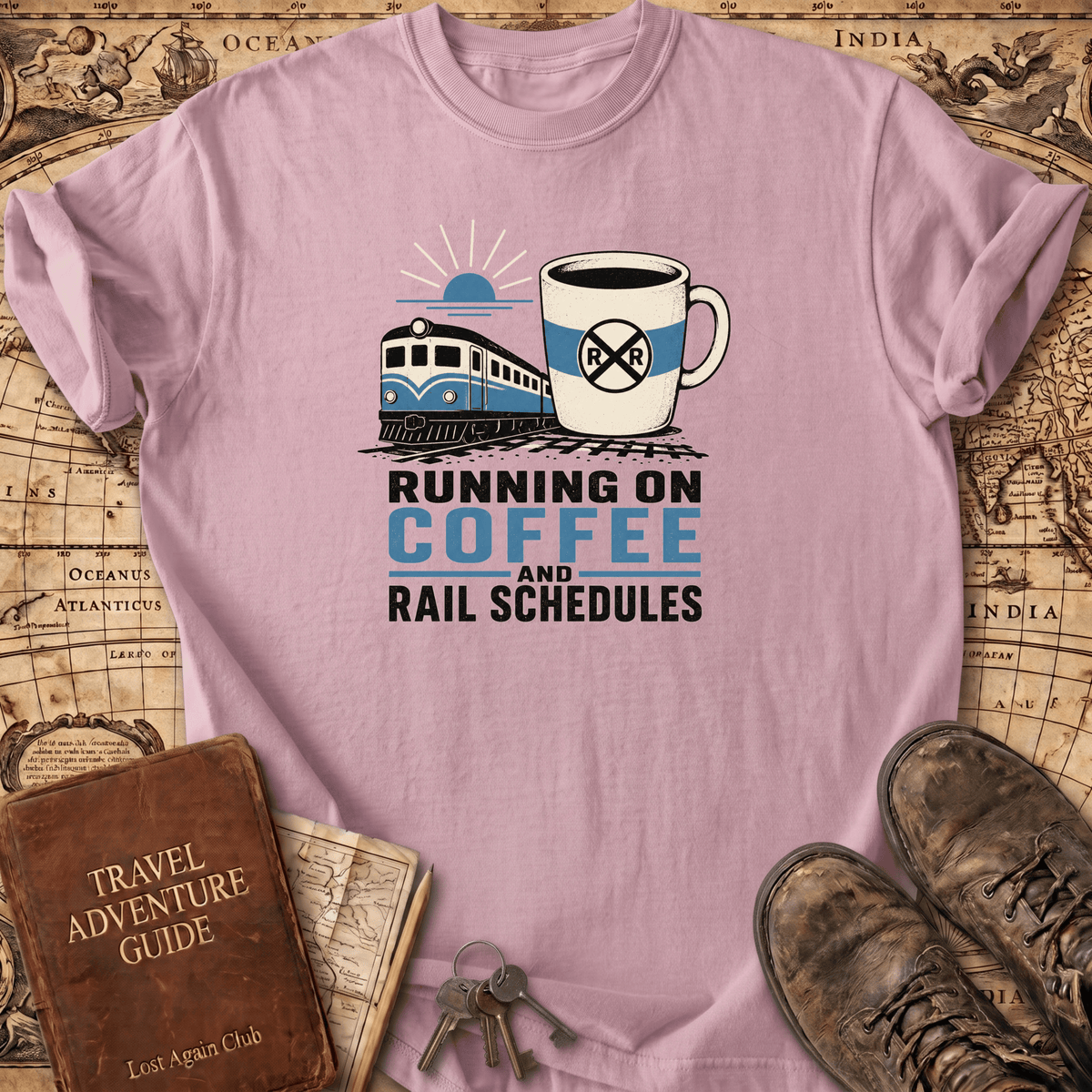 Running On Coffee And Rail Schedules - T-Shirt
