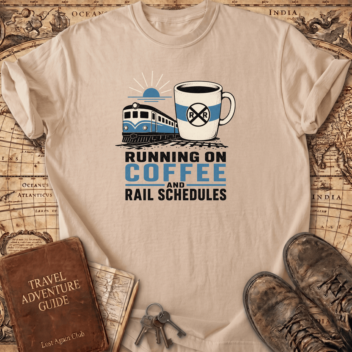 Running On Coffee And Rail Schedules - T-Shirt