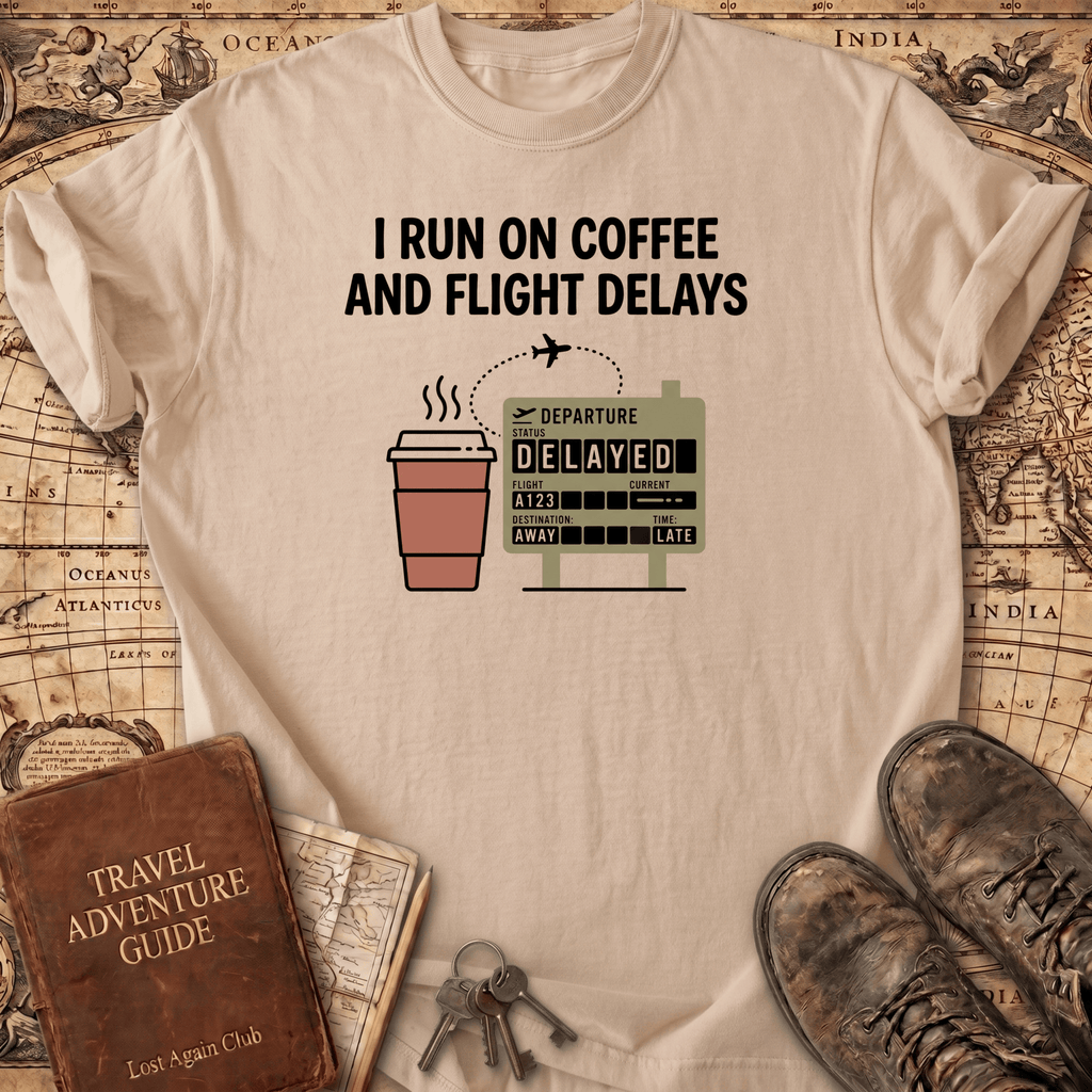 I Run On Coffee And Flight Delays T-Shirt