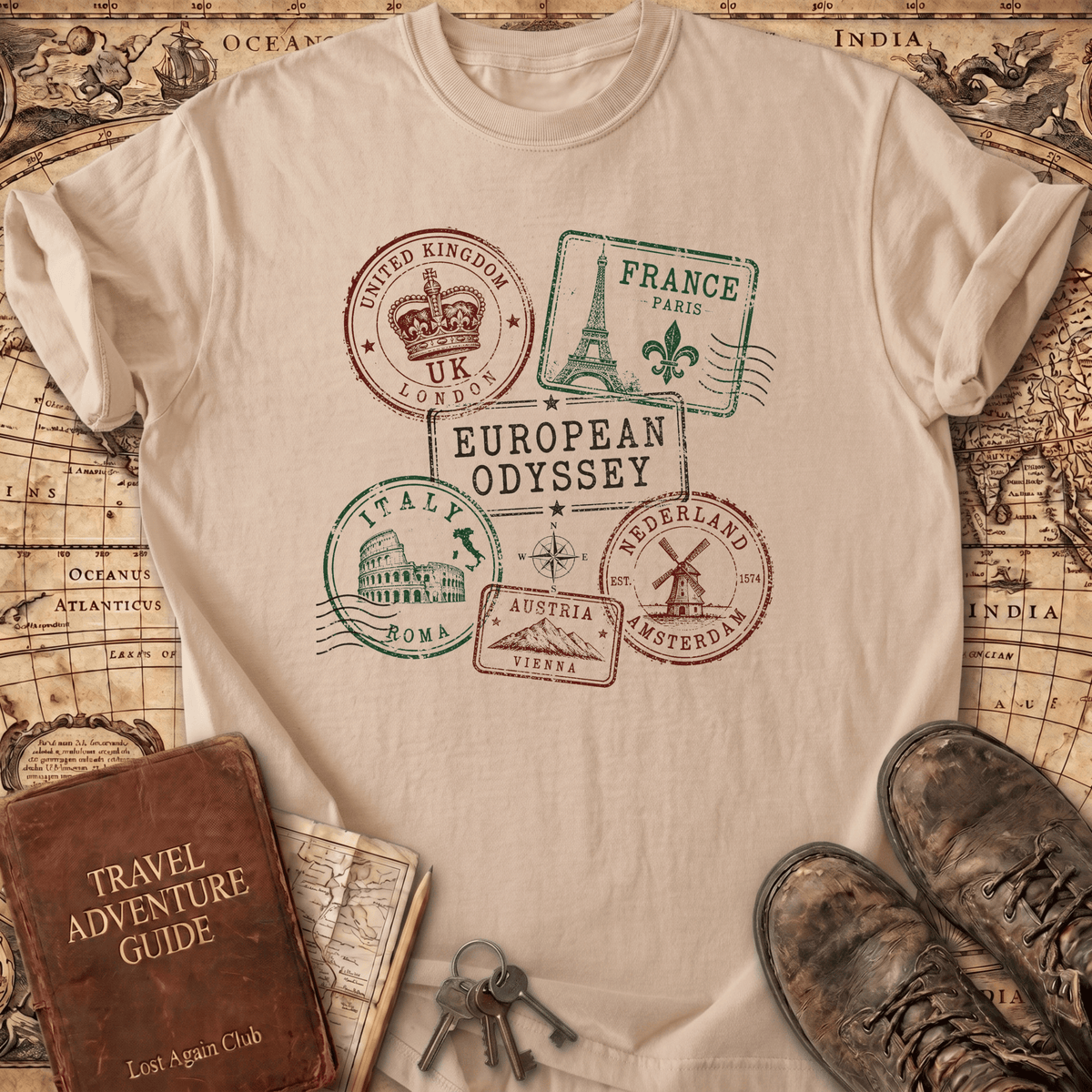 Passport Stamps - T-Shirt