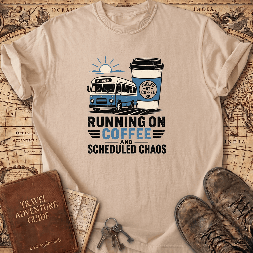 Running On Coffee And Scheduled Chaos - T-Shirt