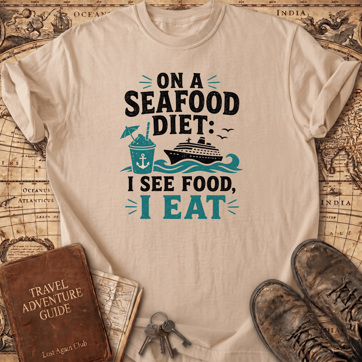 On A Seafood Diet I See Food - T-Shirt