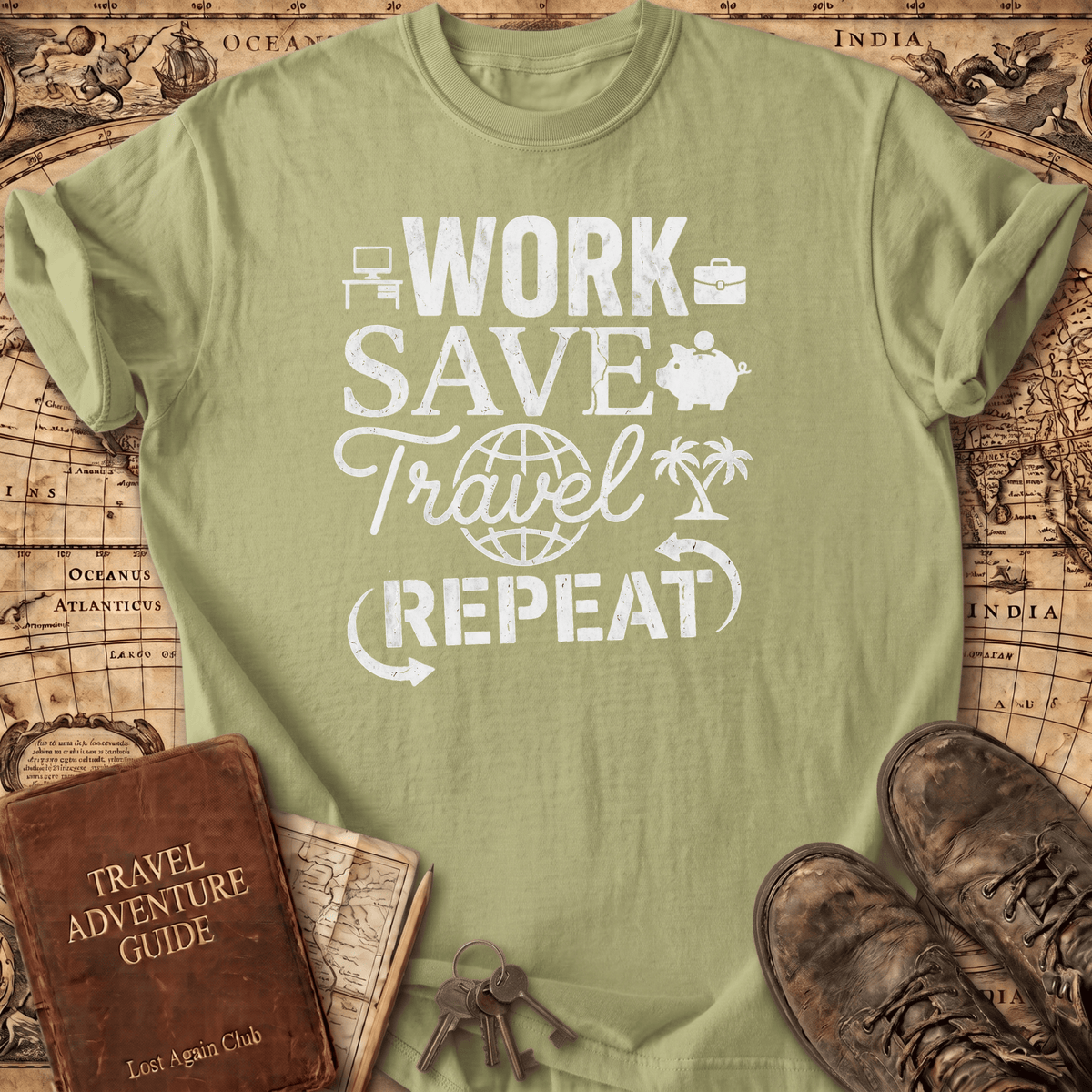 Work-Save-Travel-Repeat - T-Shirt