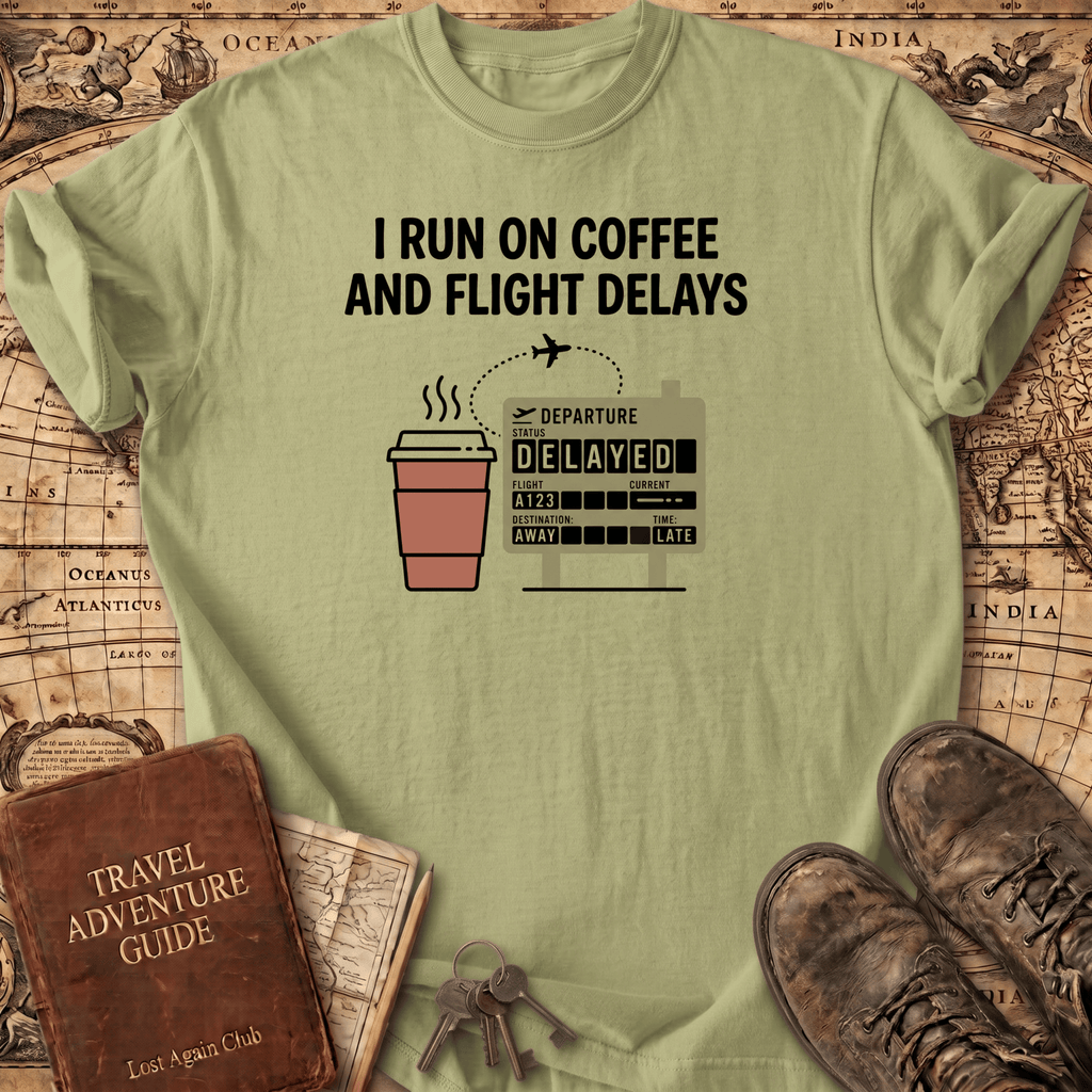 I Run On Coffee And Flight Delays T-Shirt