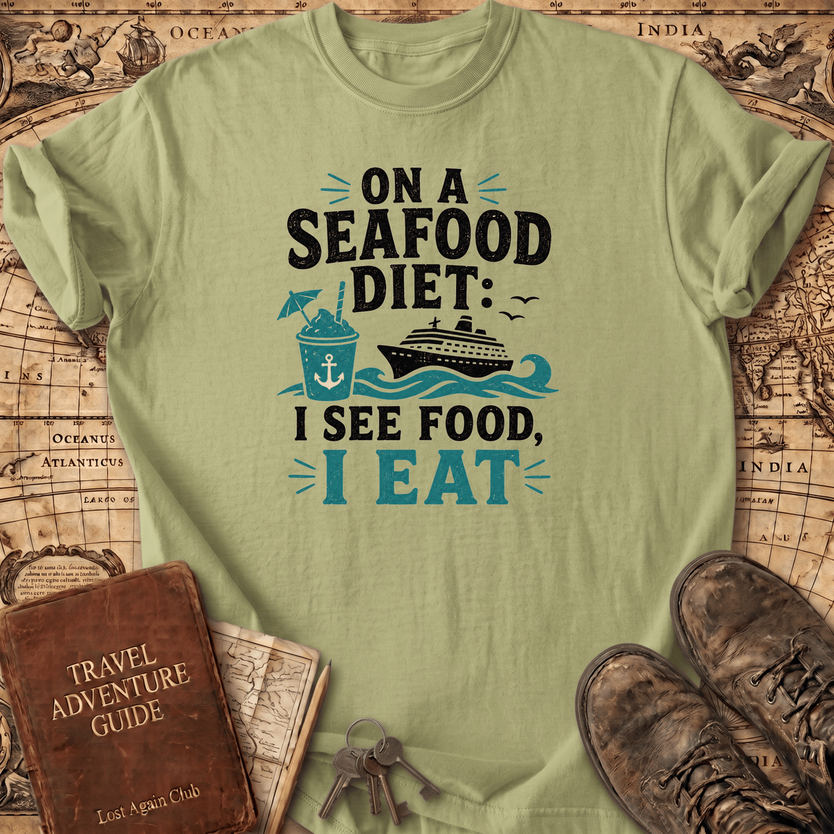 On A Seafood Diet I See Food - T-Shirt