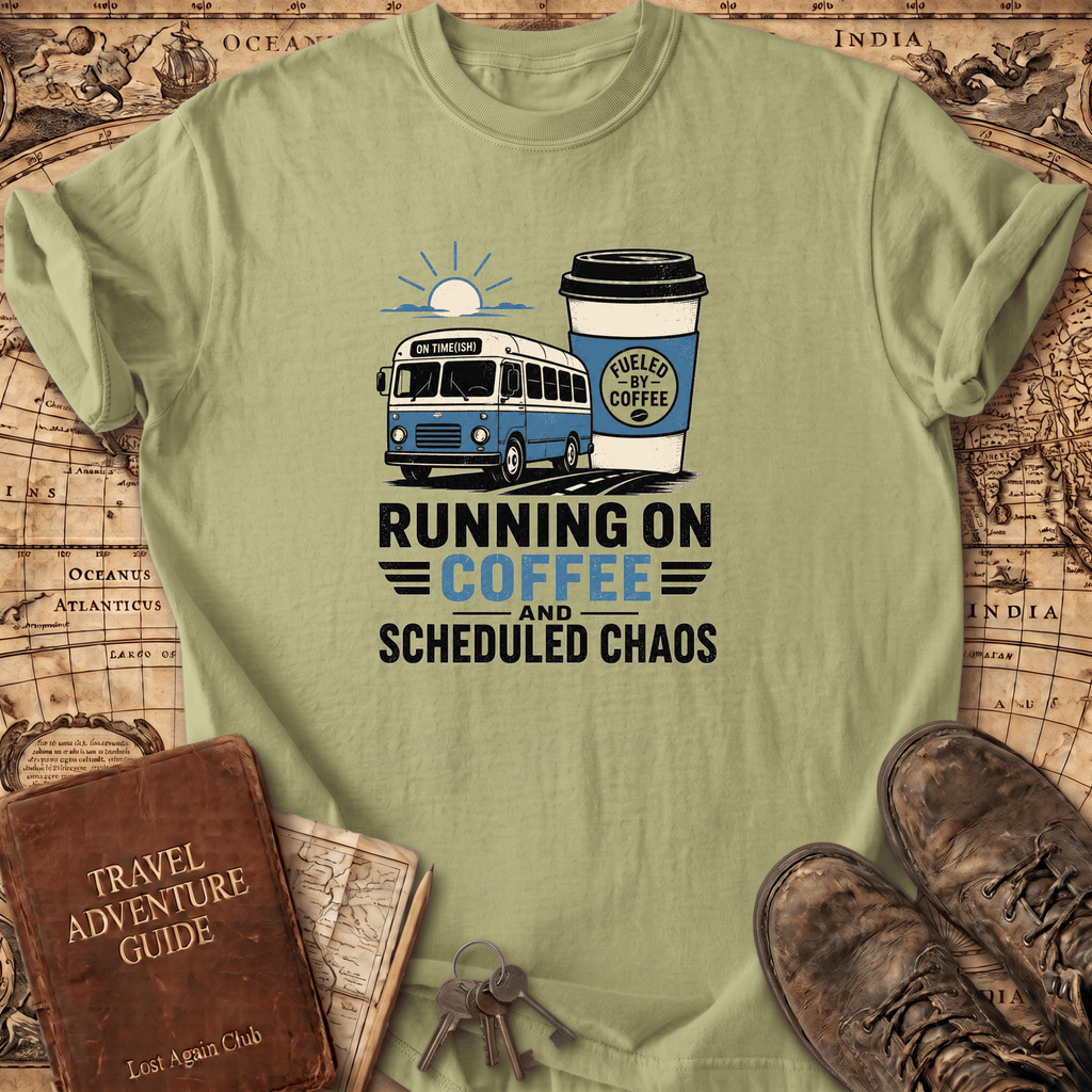 Running On Coffee And Scheduled Chaos - T-Shirt