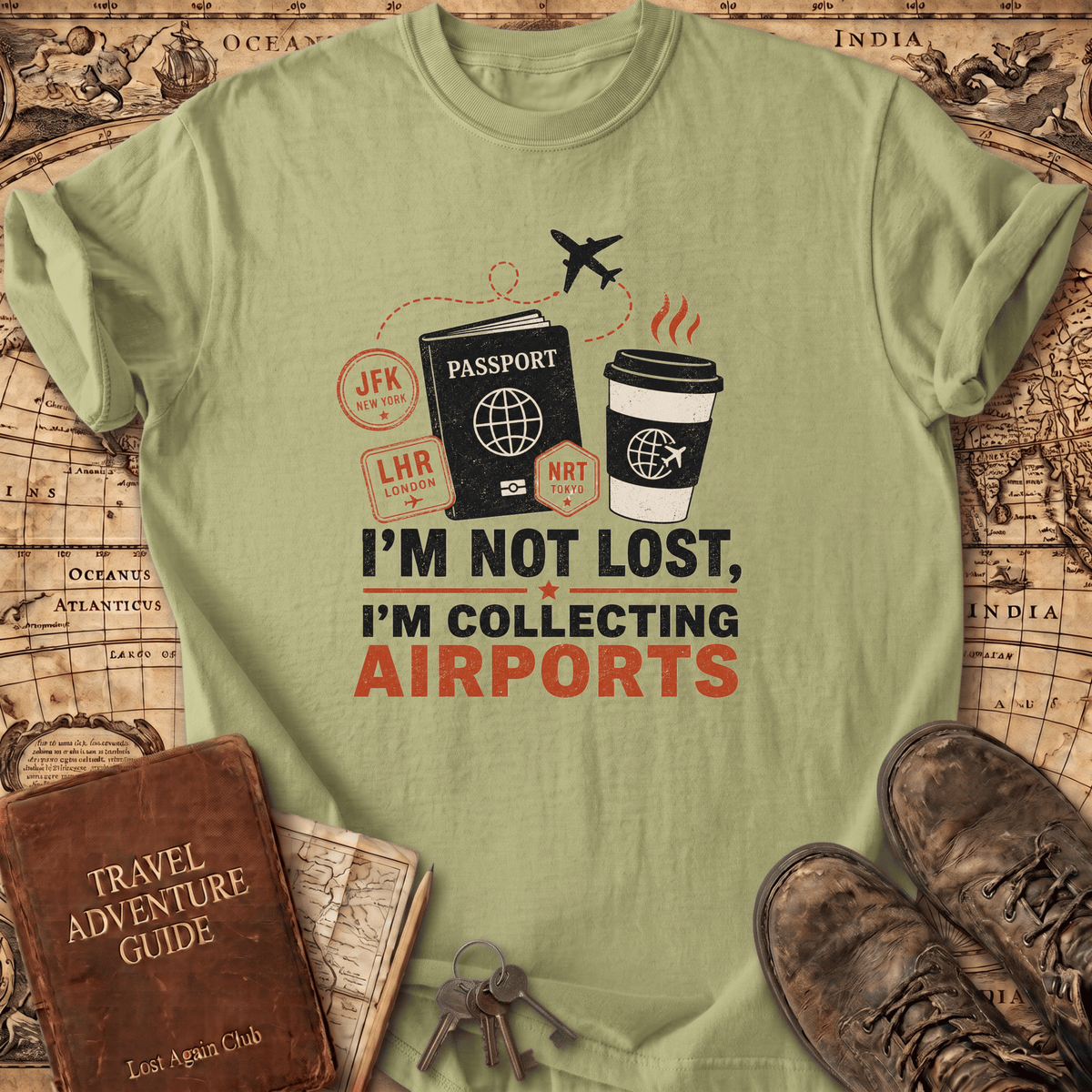 I'm Not Lost I'm Collecting Airports - T-Shirt