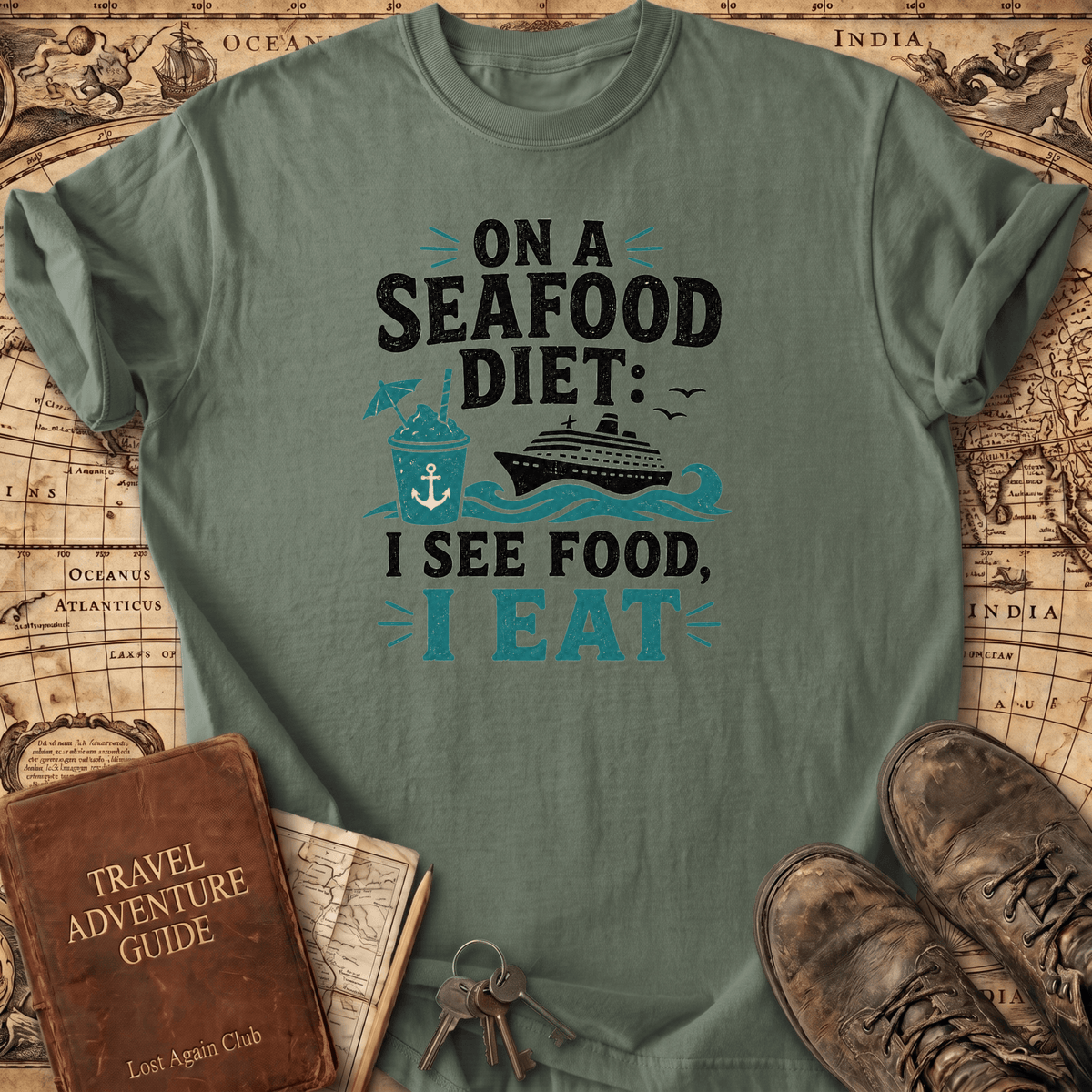 On A Seafood Diet I See Food - T-Shirt