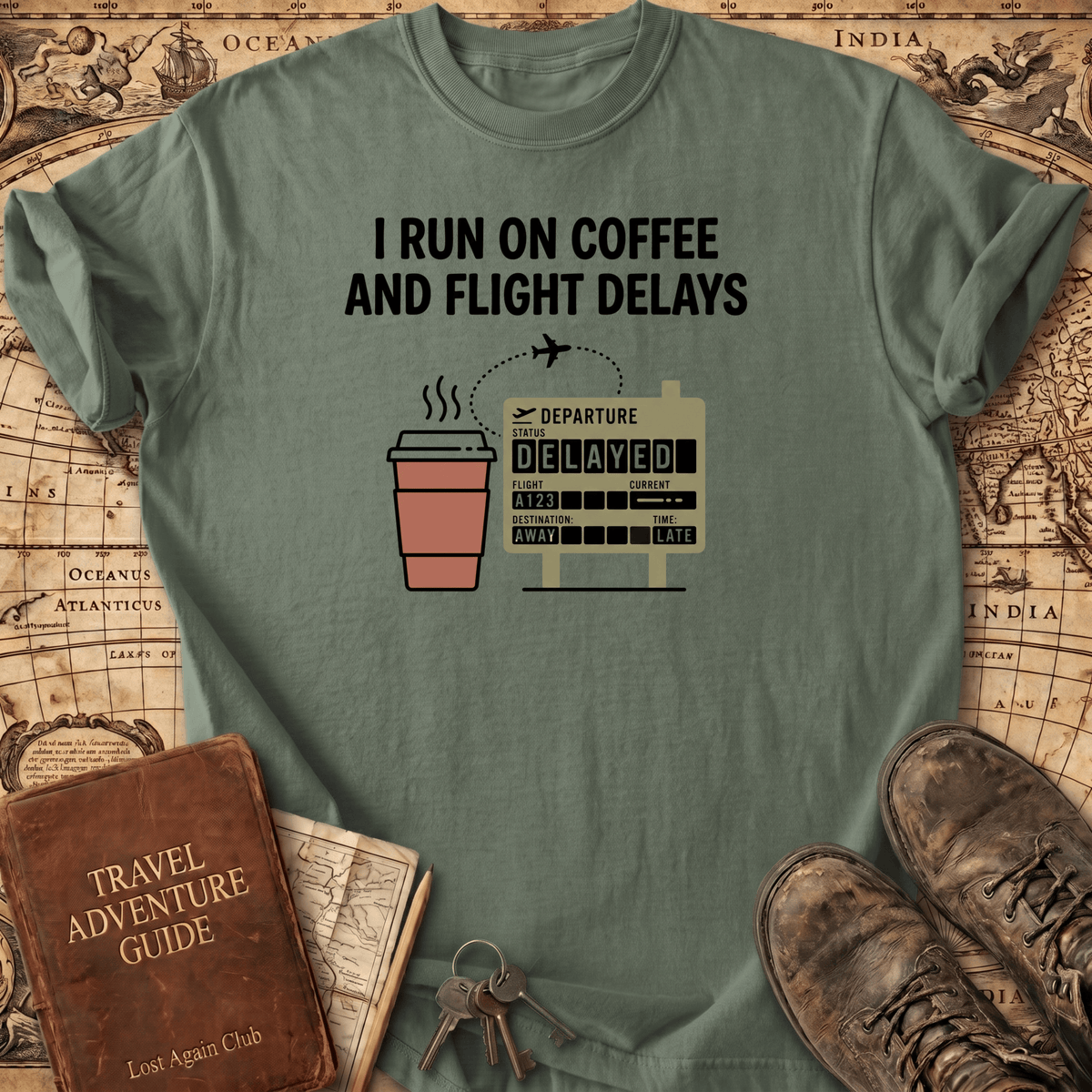 I Run On Coffee And Flight Delays T-Shirt