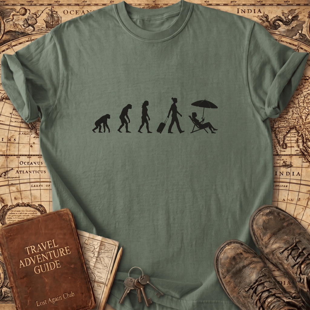 Evolution of Traveling Woman T-Shirt