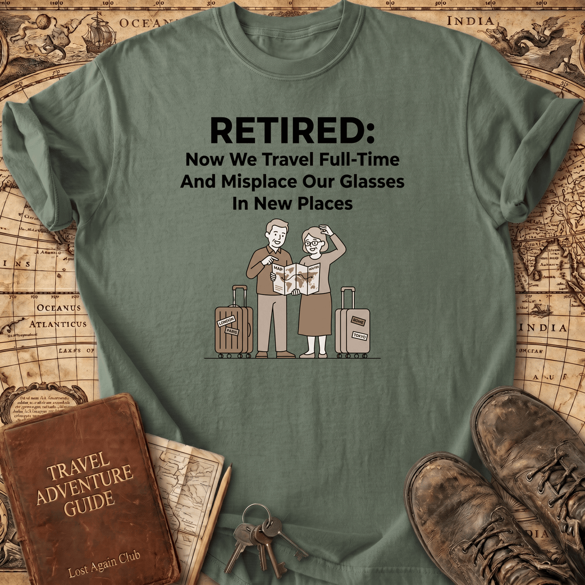 Retired Now We Travel Full-Time T-Shirt