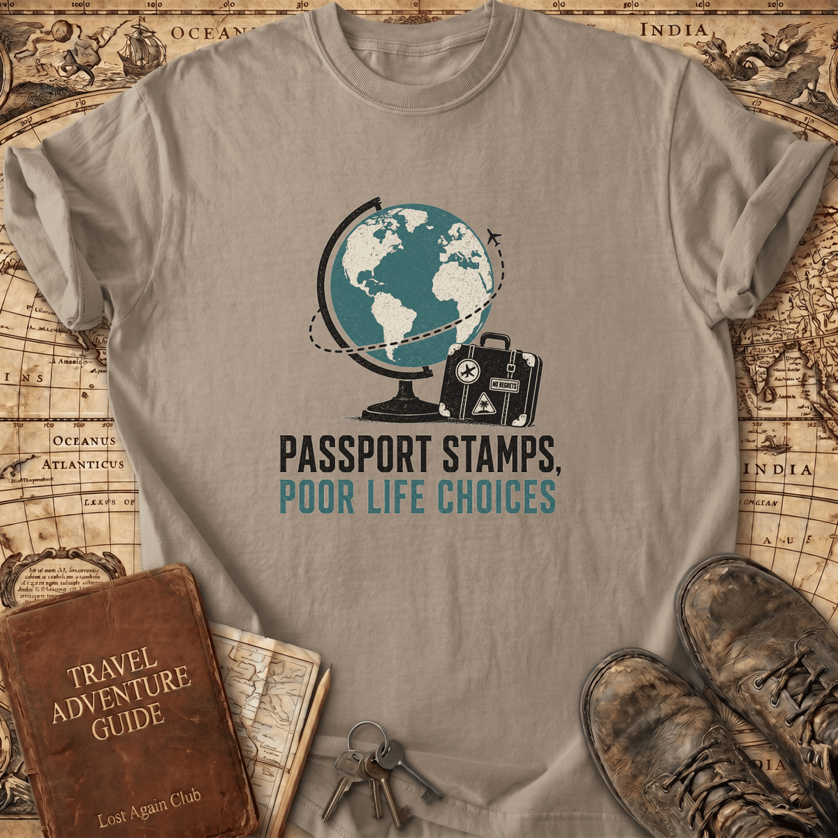 Passport Stamps Poor Life Choices - T-Shirt