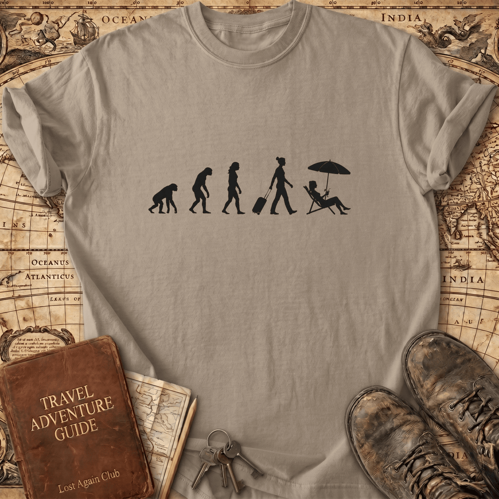 Evolution of Traveling Woman T-Shirt