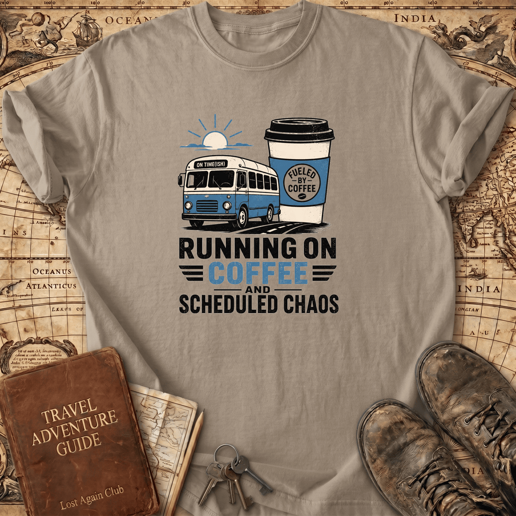 Running On Coffee And Scheduled Chaos - T-Shirt