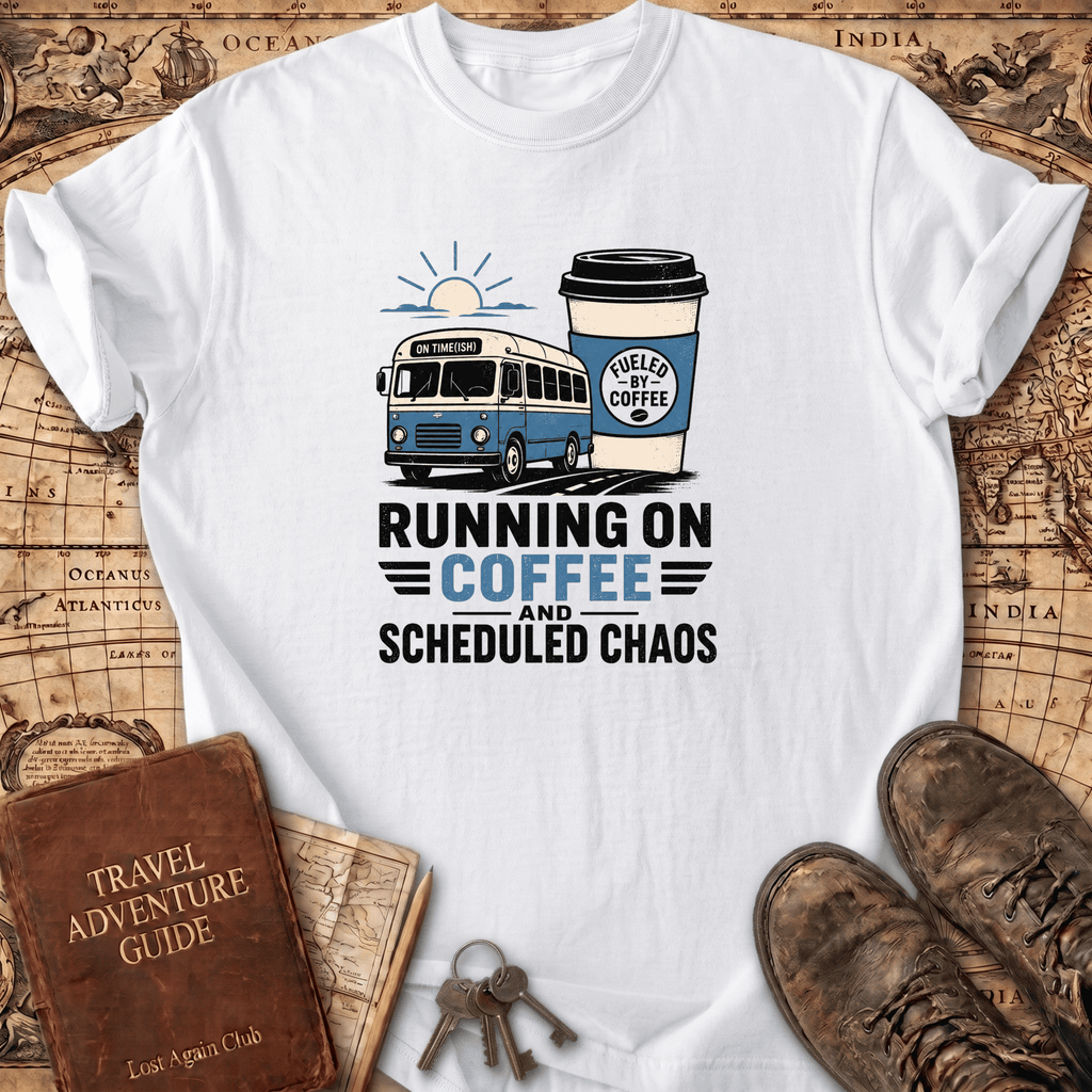 Running On Coffee And Scheduled Chaos - T-Shirt
