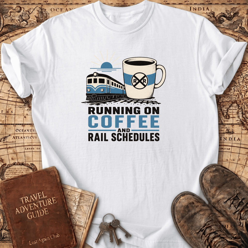 Running On Coffee And Rail Schedules - T-Shirt