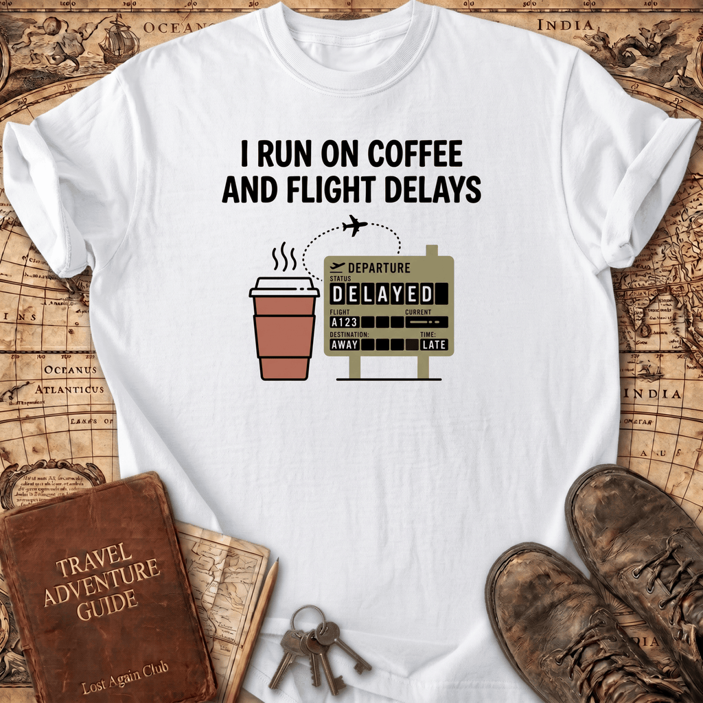 I Run On Coffee And Flight Delays T-Shirt